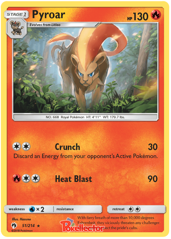 Pokemon Card Lost Thunder 51/214 051/214 Pyroar Rare *MINT*