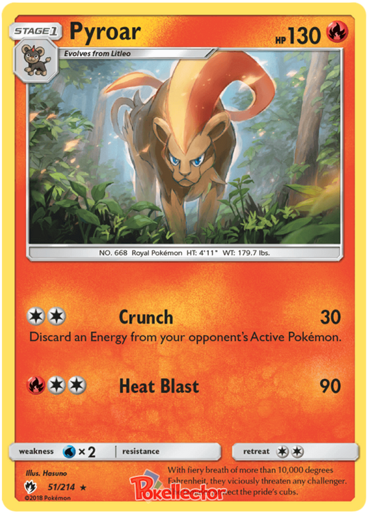 Pokemon Card Lost Thunder 51/214 051/214 Pyroar Rare *MINT*