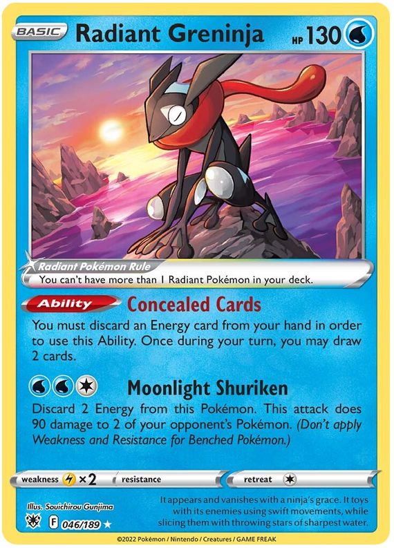 Pokemon Card Astral Radiance 46/189 046/189 Radiant Greninja Ultra Rare *MINT*