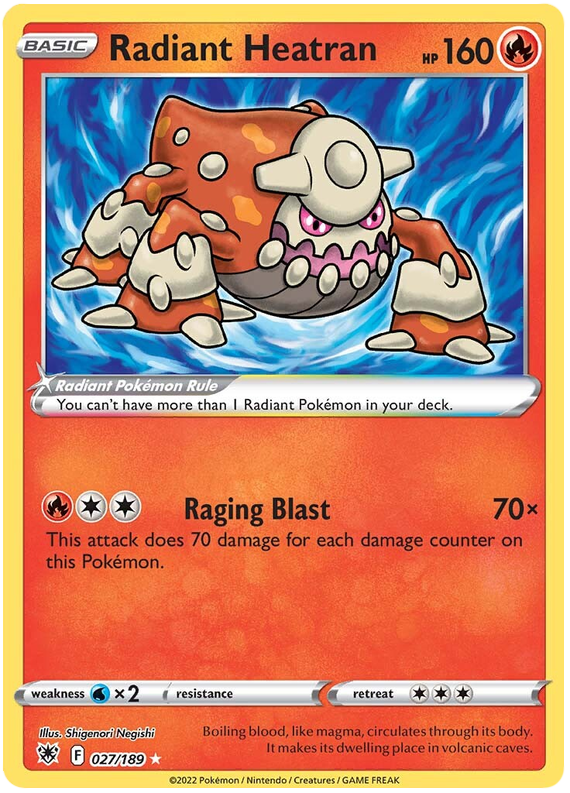 Pokemon Card Astral Radiance 27/189 027/189 Radiant Heatran Ultra Rare *MINT*