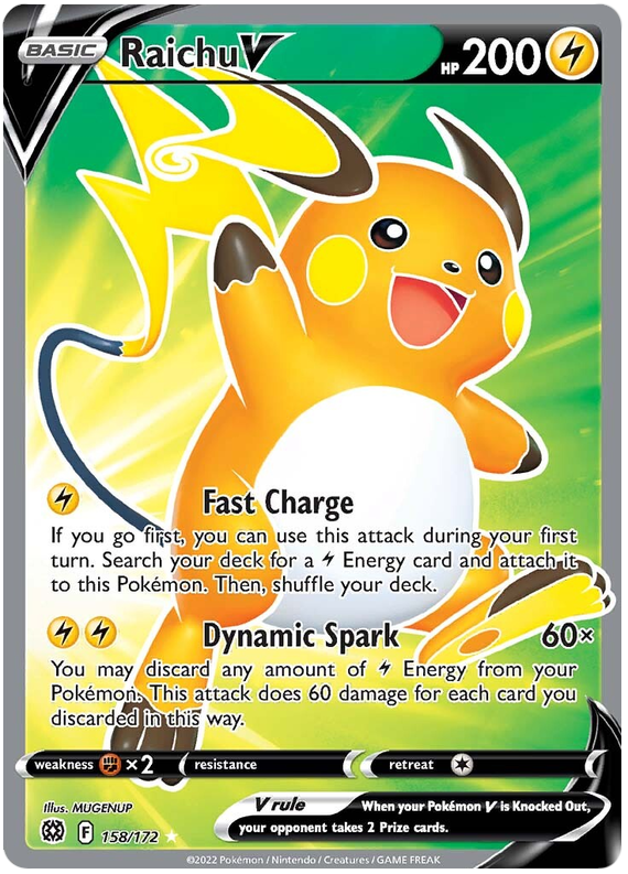 Pokemon Card Brilliant Stars 158/172 Raichu V Full Art *M*