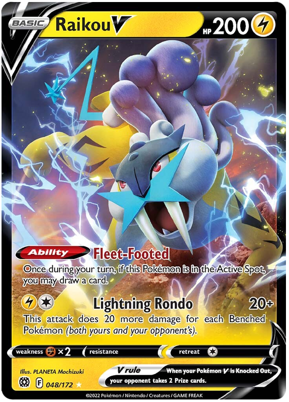 Pokemon Card Brilliant Stars 048/172 48/172 Raikou V Ultra Rare *M*