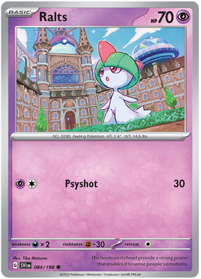 Pokemon Card Scarlet & Violet 084/198 84/198 Ralts Common *MINT*