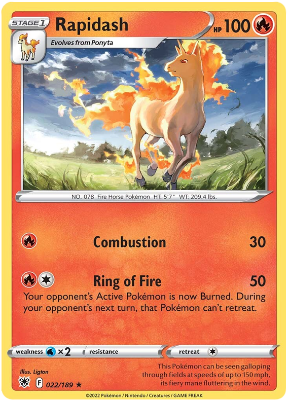 Pokemon Card Astral Radiance 22/189 022/189 Rapidash Rare