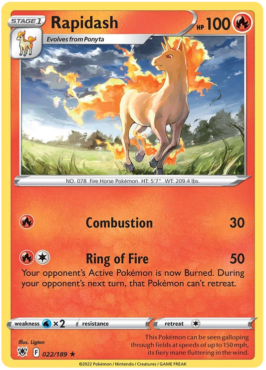 Pokemon Card Astral Radiance 22/189 022/189 Rapidash Rare