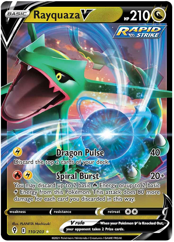 Pokemon Card Evolving Skies 110/203 110/203 Rayquaza V Ultra Rare *M*