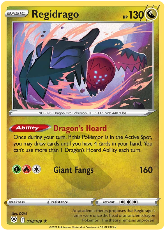 Pokemon Card Astral Radiance 118/189 Regidrago Rare