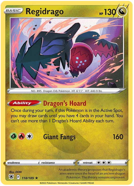 Pokemon Card Astral Radiance 118/189 Regidrago Rare