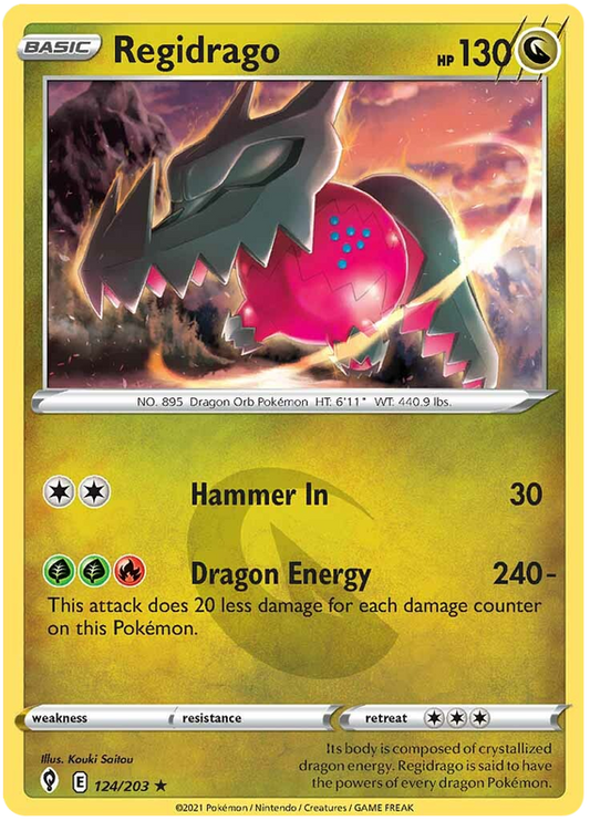 Pokemon Card Evolving Skies 124/203 124/203 Regidrago Holo Rare