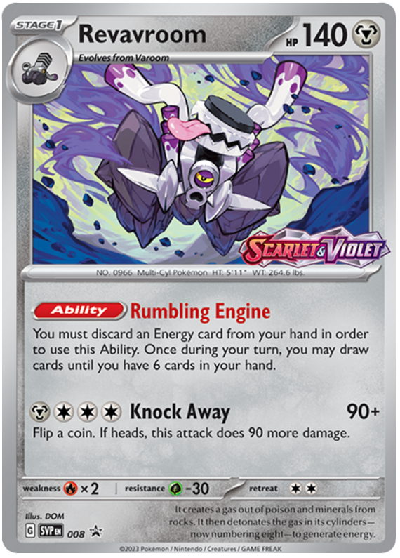 Pokemon Card SVP-En 008 Revavroom Prerelease promo