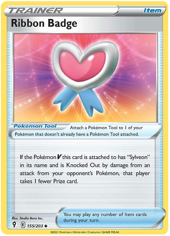 Pokemon Card Evolving Skies 155/203 155/203 Ribbon Badge Item Uncommon