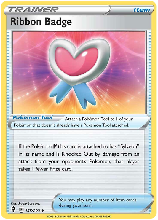 Pokemon Card Evolving Skies 155/203 155/203 Ribbon Badge Item Uncommon