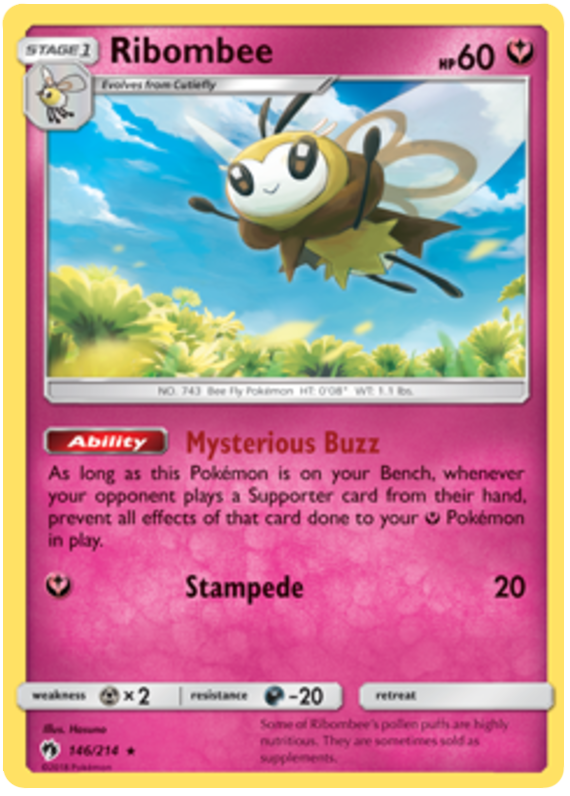 Pokemon Card Lost Thunder 146/214 Ribombee Rare *MINT*