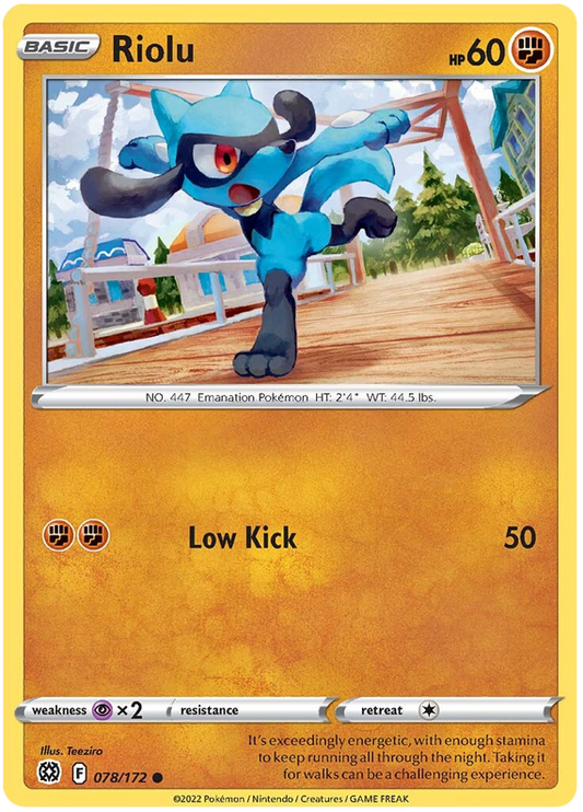 Pokemon Card Brilliant Stars 078/172 78/172 Riolu Common