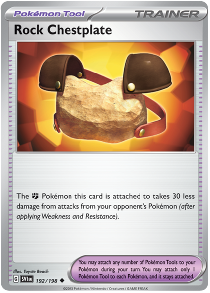 Pokemon Card Scarlet & Violet 192/198 Rock Chestplate Tool Uncommon *MINT*