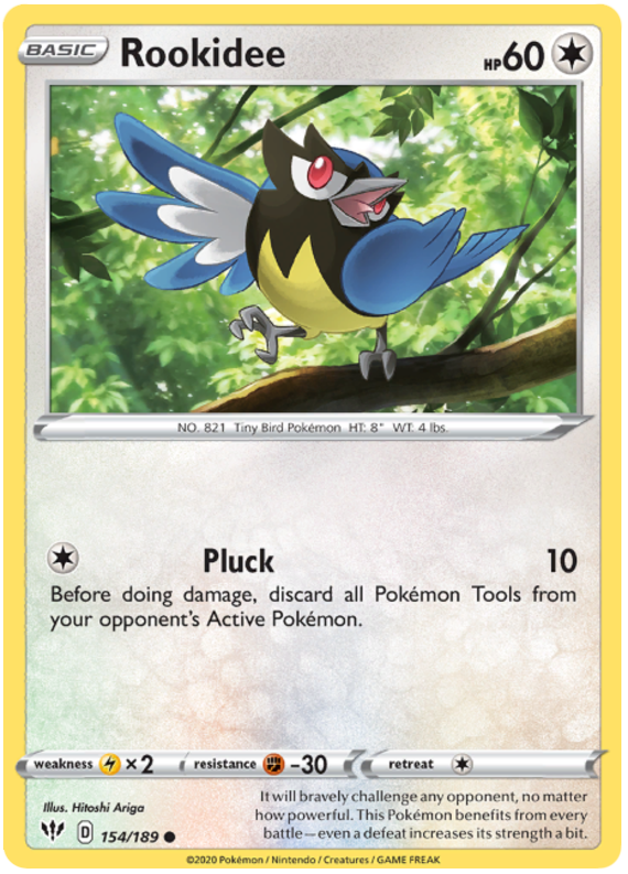 <transcy>Pokemon Card Darkness Alaze 154/189 154/189 Rookidee Common</transcy>