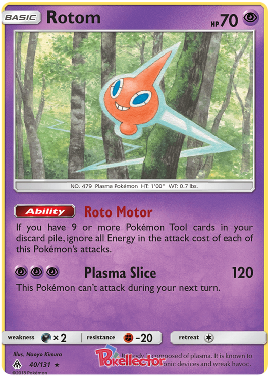 Pokemon Card Forbidden Light 40/131 040/131 Rotom Rare *MINT*
