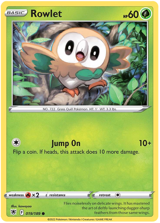 Pokemon Card Astral Radiance 19/189 019/189 Rowlet Common