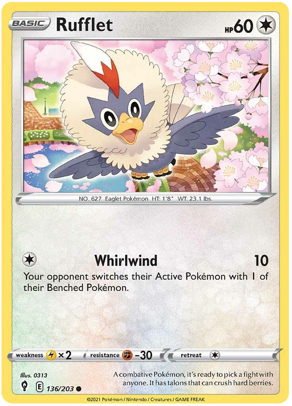 Pokemon Card Evolving Skies 136/203 136/203 Rufflet Common