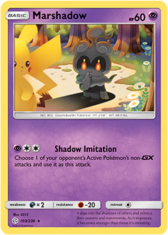 <transcy>Pokemon Card Cosmic Eclipse 103/236 Marshadow Sjælden</transcy>