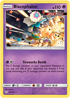 Pokemon Card Cosmic Eclipse 104/236 Blacephalon Holo Rare