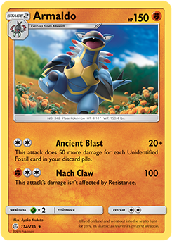 <transcy>Pokemon Card Cosmic Eclipse 112/236 Armaldo Sjælden</transcy>