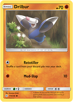 Pokemon Card Cosmic Eclipse 114/236 Drilbur Common