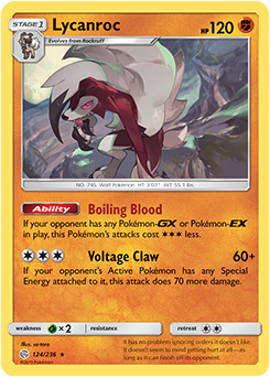 <transcy>Pokemon Card Cosmic Eclipse 124/236 Lycanroc Holo Sjælden</transcy>