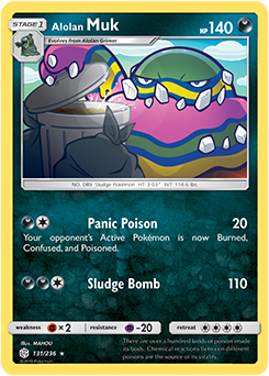 <transcy>Pokemon Card Cosmic Eclipse 131/236 Alolan Muk Sjælden</transcy>