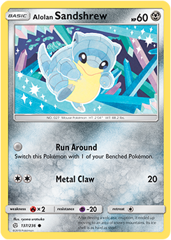 Pokemon Card Cosmic Eclipse 137/236 Alolan Sandshrew Common