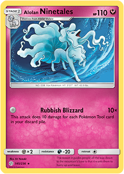 <transcy>Pokemon Card Cosmic Eclipse 145/236 Alolan Ninetales Holo Sjælden</transcy>