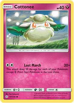 Pokemon Card Cosmic Eclipse 147/236 Cottonee Common