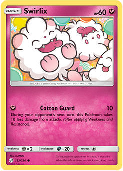 Pokemon Card Cosmic Eclipse 153/236 Swirlix Common