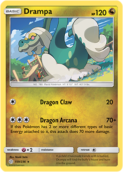 <transcy>Pokemon Card Cosmic Eclipse 159/236 Drampa Sjælden</transcy>