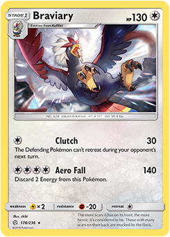 <transcy>Pokemon Card Cosmic Eclipse 178/236 Braviary Sjælden</transcy>