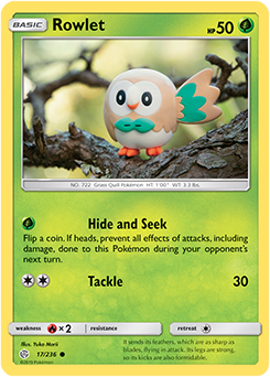 Pokemon Card Cosmic Eclipse 017/236 17/236 Rowlet Common