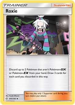 Pokemon Card Cosmic Eclipse 205/236 Roxie Supporter Uncommon