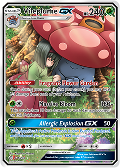 Pokemon Card Cosmic Eclipse 211/236 Vileplume GX Full Art