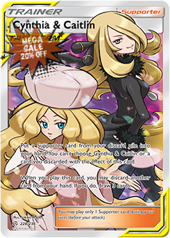 Pokemon Card Cosmic Eclipse 228/236 Cynthia & Caitlin Supporter Full Art