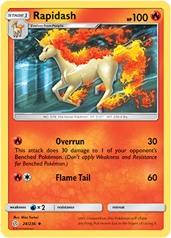 Pokemon Card Cosmic Eclipse 024/236 24/236 Rapidash Uncommon