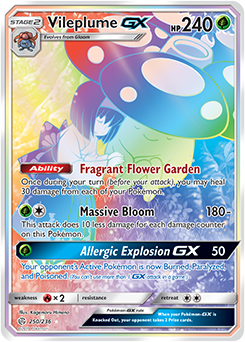 Pokemon Card Cosmic Eclipse 250/236 Vileplume GX Hyper Rare