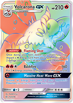 Pokemon Card Cosmic Eclipse 252/236 Volcarona GX Hyper Rare