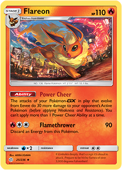 Pokemon Card Cosmic Eclipse 025/236 25/236 Flareon Uncommon