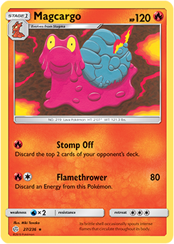 <transcy>Pokemon Card Cosmic Eclipse 027/236 27/236 Magcargo Sjælden</transcy>