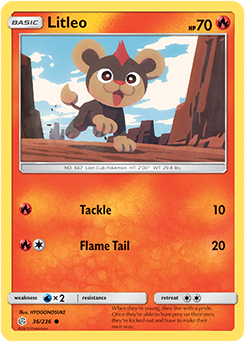 <transcy>Pokemon Card Cosmic Eclipse 036/236 36/236 Litleo Common</transcy>