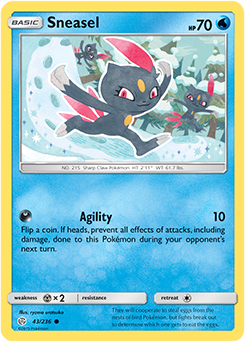 <transcy>Pokemon Card Cosmic Eclipse 043/236 43/236 Sneasel Common</transcy>