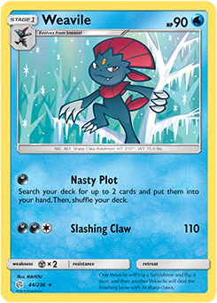 <transcy>Pokemon Card Cosmic Eclipse 044/236 44/236 Weavile Sjælden</transcy>