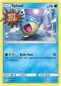 <transcy>Pokemon Card Cosmic Eclipse 050/236 50/236 Spheal Common</transcy>