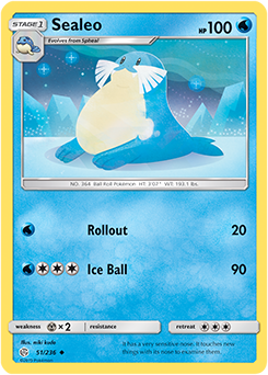 <transcy>Pokemon Card Cosmic Eclipse 051/236 51/236 Sealeo Ikke almindelig</transcy>