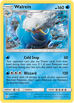<transcy>Pokemon Card Cosmic Eclipse 052/236 52/236 Walrein Sjælden</transcy>